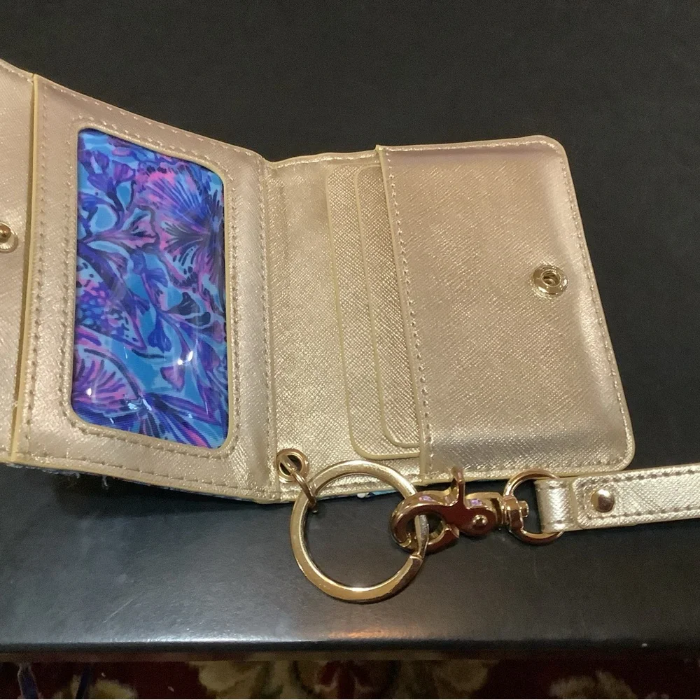 Lilly Pulitzer Colorful Shell-Print Wristlet Card Case - Blue & Pink